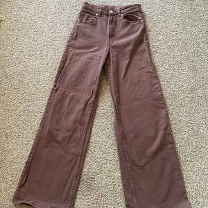 Women's Brown Wide-Leg Jeans